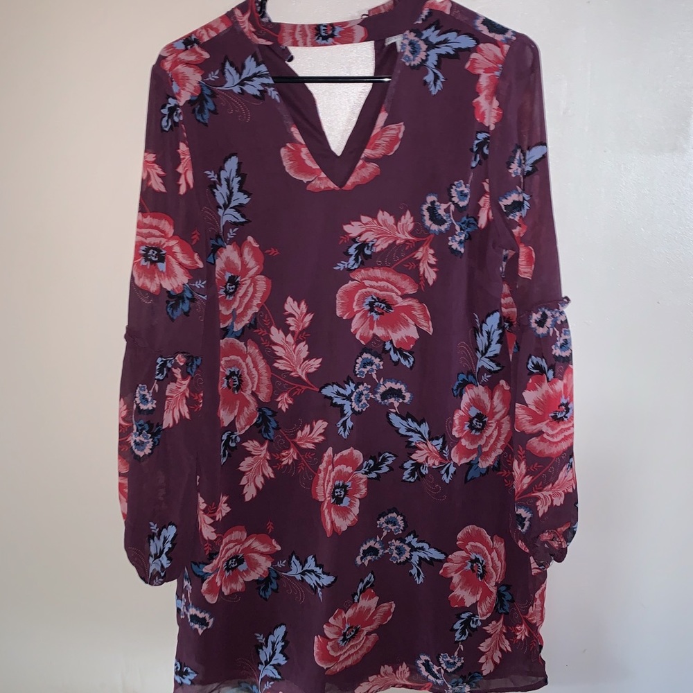 Maroon Flower Dress